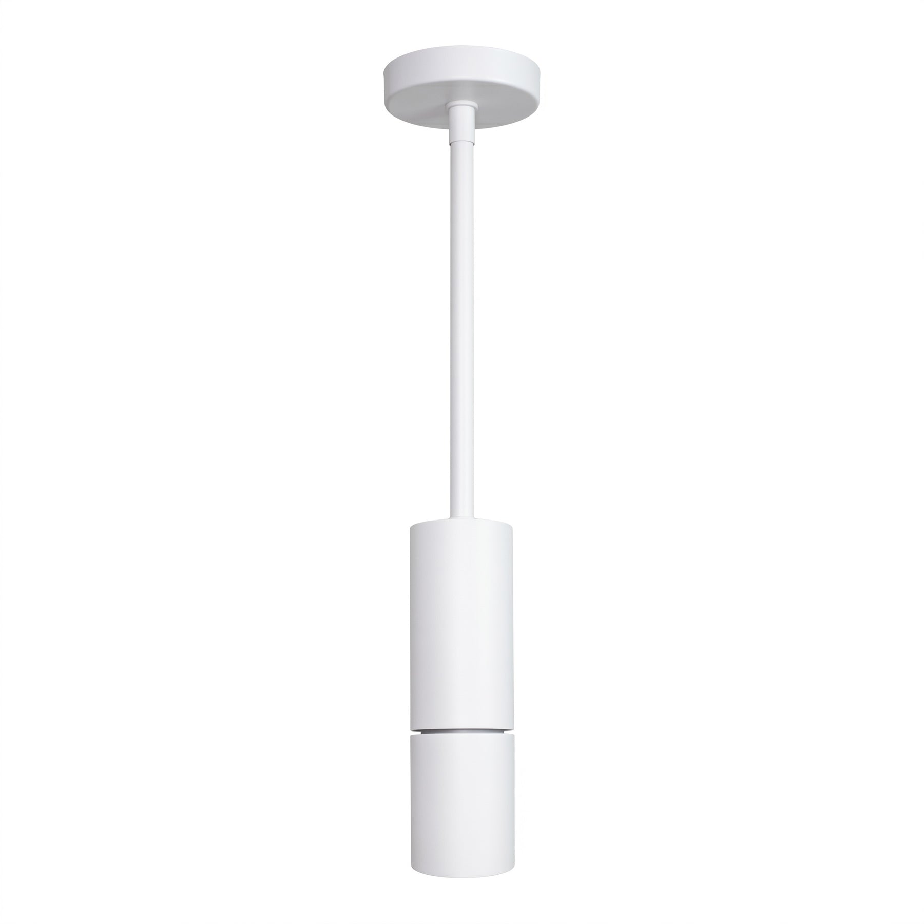 Minimalist white led adjustable architectural cylinder light fixture with smooth matte finish and sleek modern design