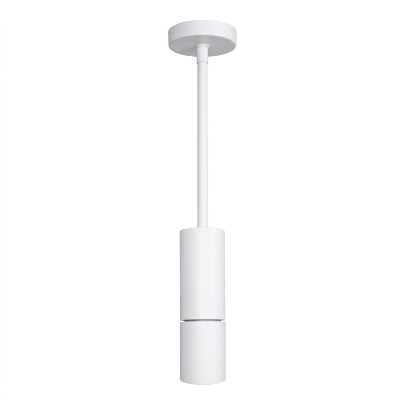 Minimalist white led adjustable architectural cylinder light fixture with smooth matte finish and sleek modern design