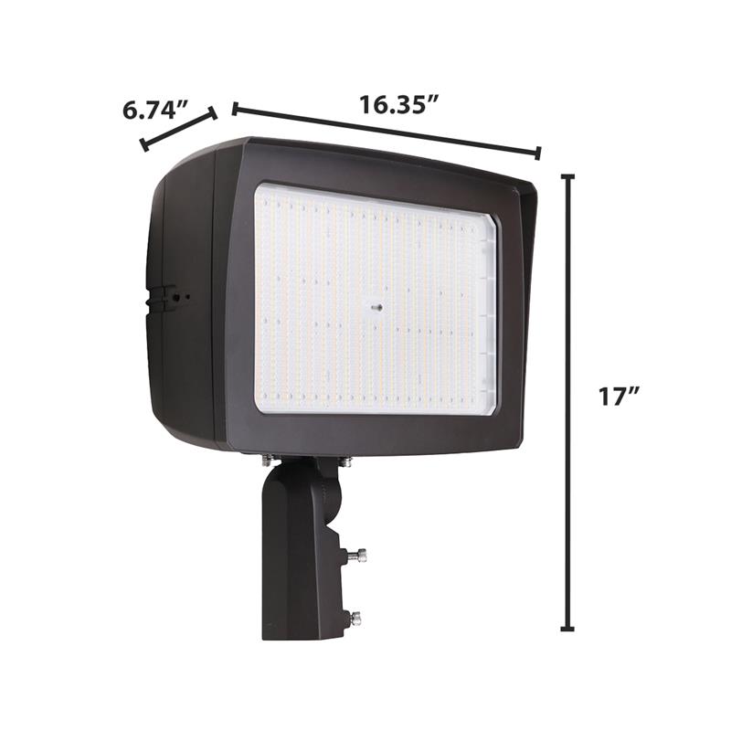 LED Flood Light, 48,000 Lumen Max, Wattage, CCT and Optic Selectable, Integrated Photocell, 120-277V