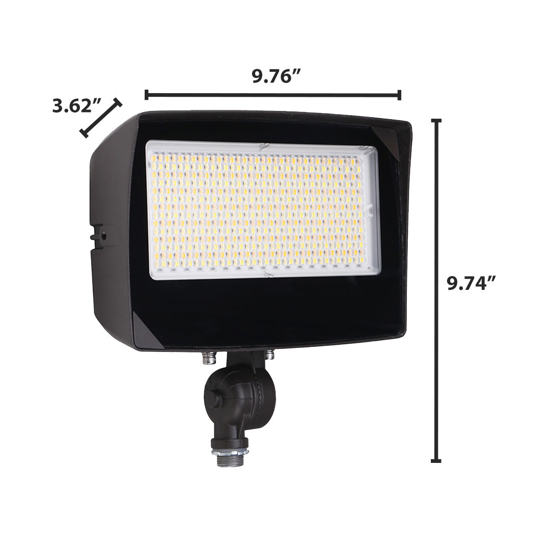 LED Flood Light, 9000 Lumen Max, Wattage, CCT and Optic Selectable, Integrated Photocell, 120-277V