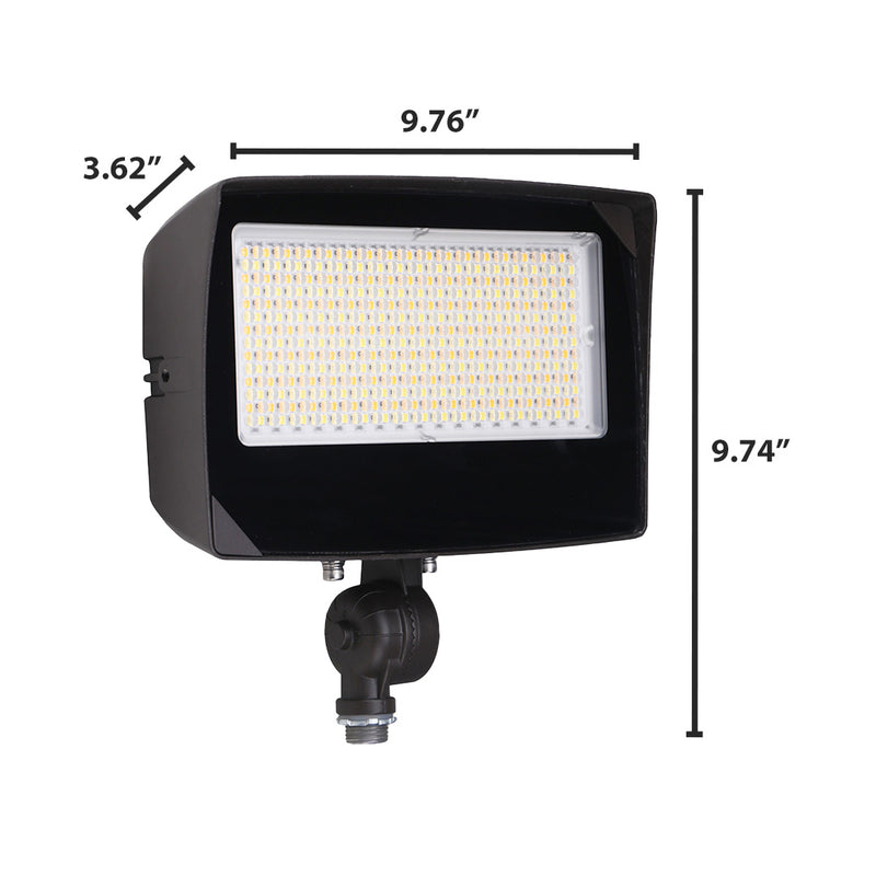 LED Flood Light, 9000 Lumen Max, Wattage, CCT and Optic Selectable, Integrated Photocell, 120-277V