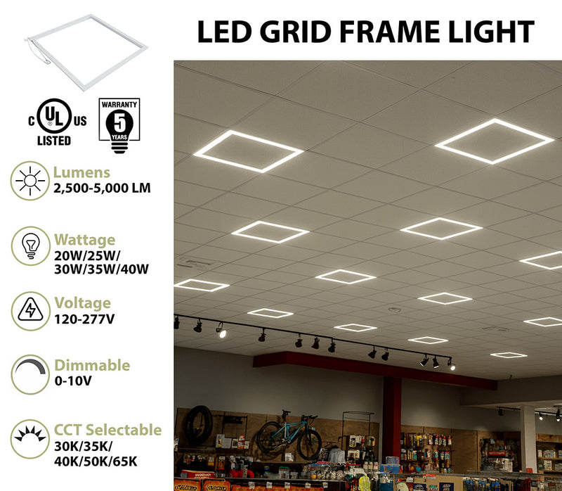 2 Frame Animation Led 2x2 LED Frame Light Selectable Wattage and CCT | Warehouse-Lighting.com