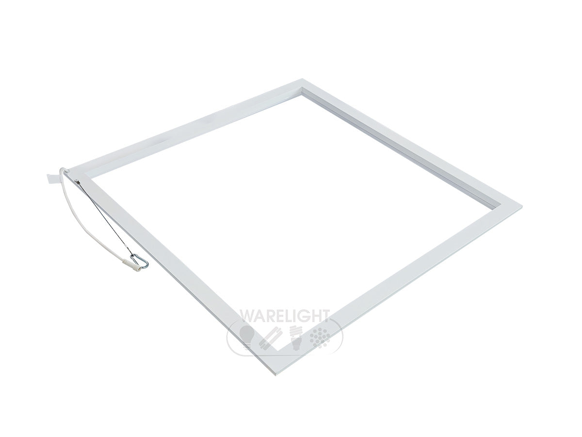 White square 2x2 led grid frame light with minimalist frame and hanging wire for easy installation 5000 lumen max