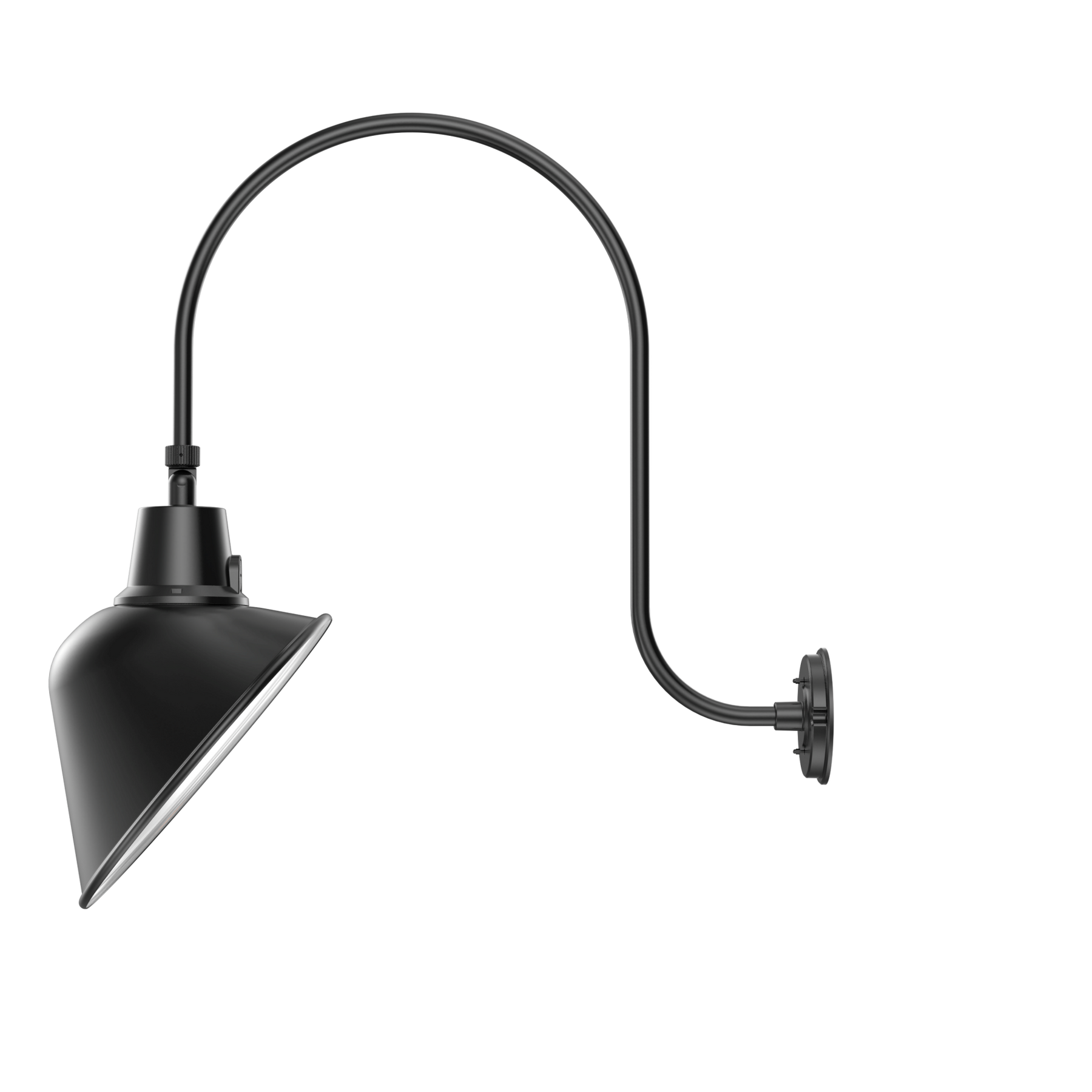 LED Gooseneck Light Fixture, 3250 Lumen Max, Wattage and CCT Selectable, 120-277V, Angle Shade, Black