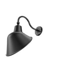 LED Gooseneck Light Fixture, 3250 Lumen Max, Wattage and CCT Selectable, 120-277V, Angle Shade, Black