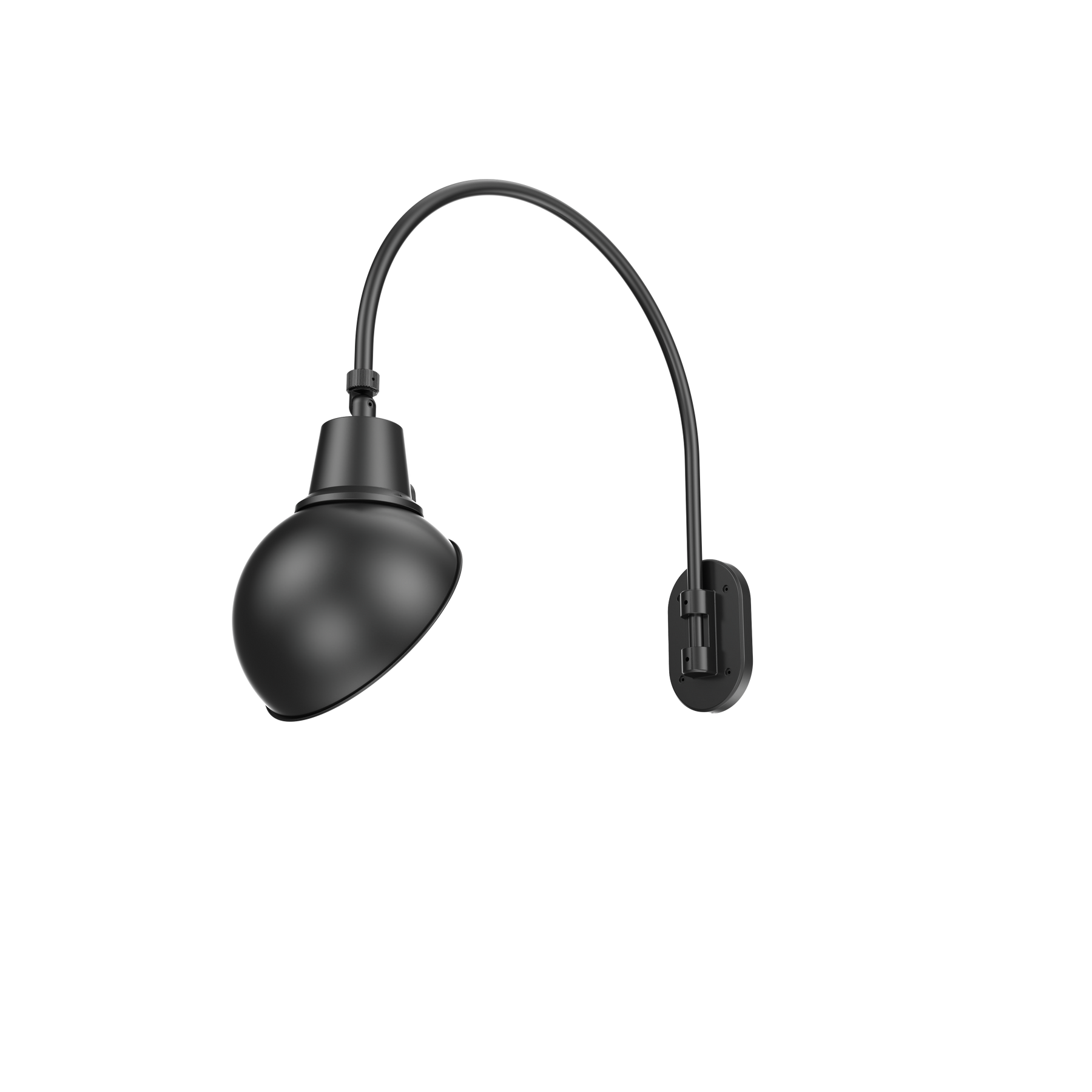 LED Gooseneck Light Fixture 3250 Lumen Max Wattage and CCT Selectable 120-277V Dome Shade Black - Gooseneck Lights