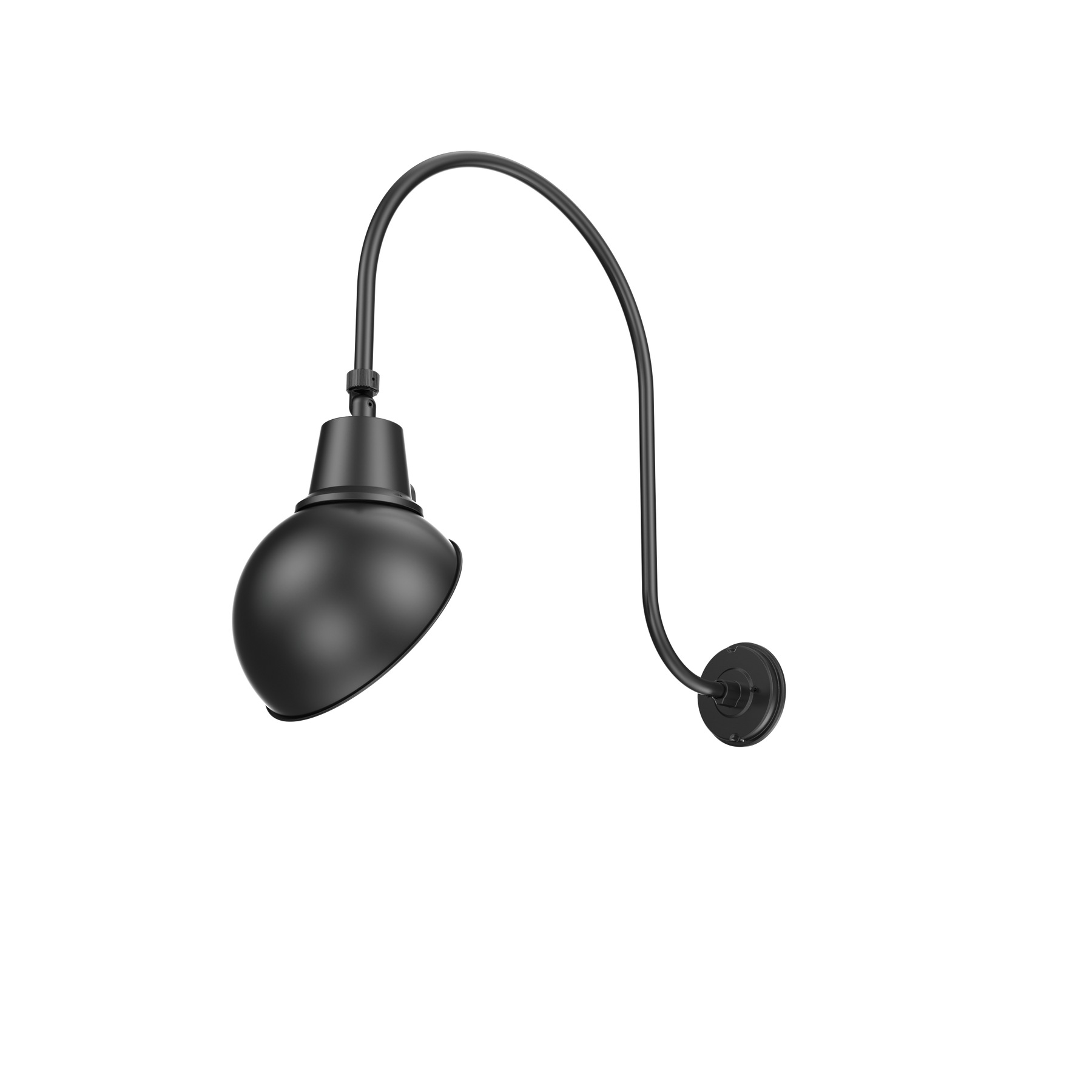 LED Gooseneck Light Fixture 3250 Lumen Max Wattage and CCT Selectable 120-277V Dome Shade Black - Gooseneck Lights