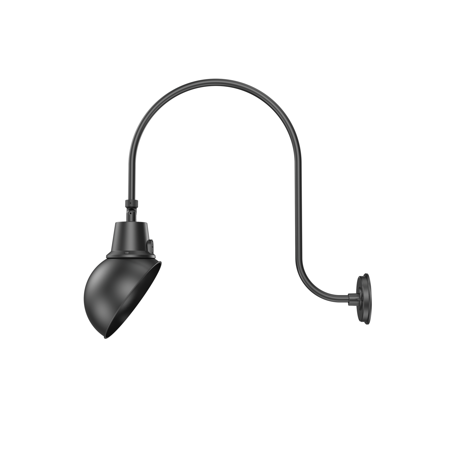 LED Gooseneck Light Fixture 3250 Lumen Max Wattage and CCT Selectable 120-277V Dome Shade Black - 26’’ Arm (26’’ x 5.31’’ x