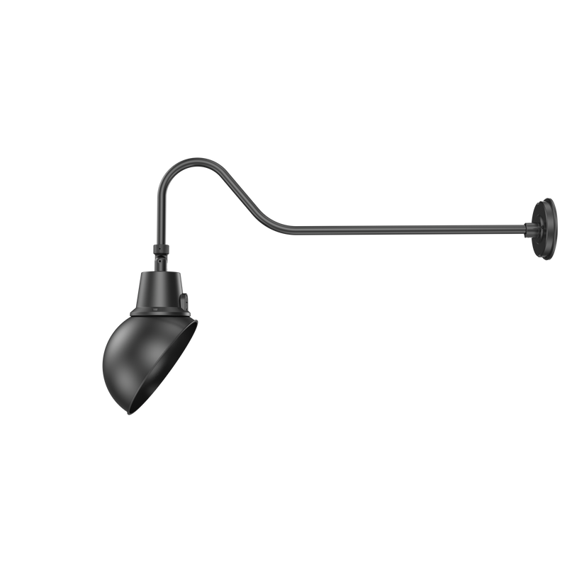LED Gooseneck Light Fixture 3250 Lumen Max Wattage and CCT Selectable 120-277V Dome Shade Black - 35’’ Arm (34.65’’ x 5.31’’ x