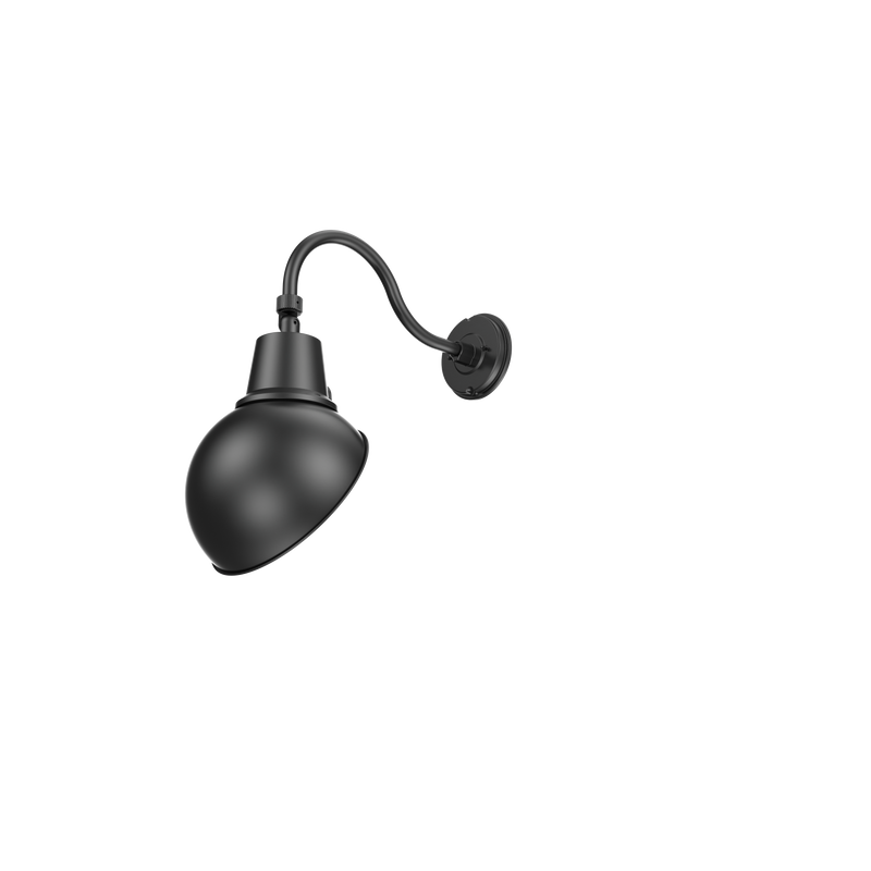LED Gooseneck Light Fixture 3250 Lumen Max Wattage and CCT Selectable 120-277V Dome Shade Black - 27’’ Arm (26.51’’ x 5.31’’ x