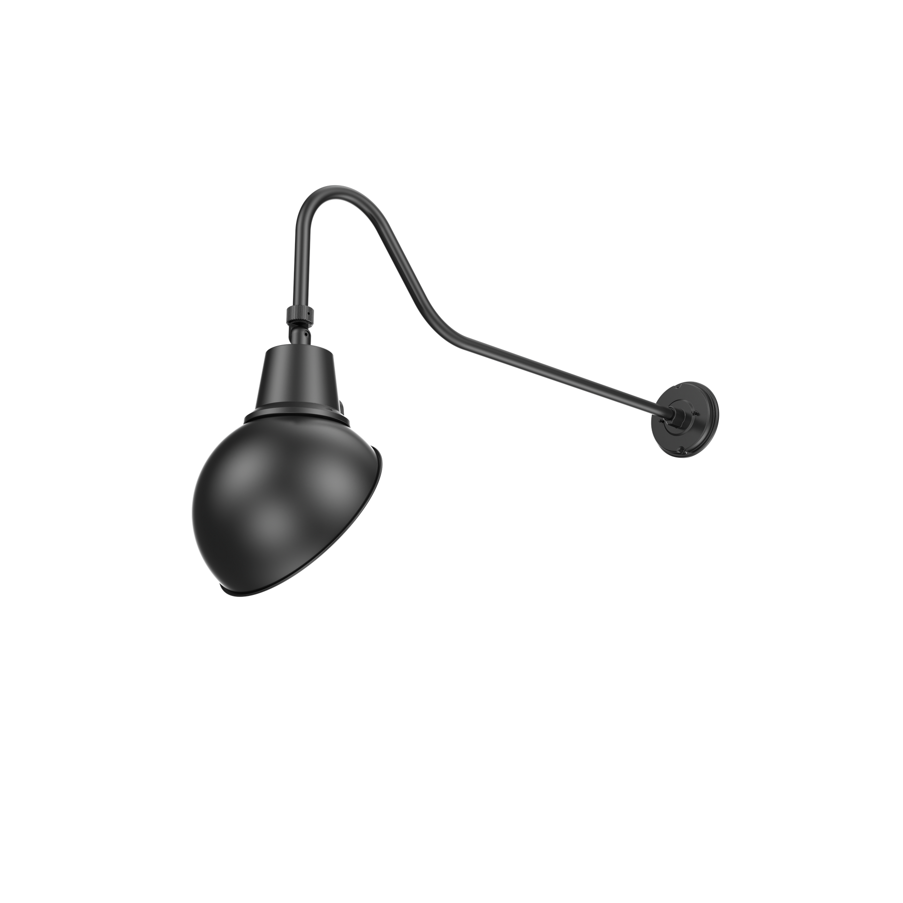 LED Gooseneck Light Fixture 3250 Lumen Max Wattage and CCT Selectable 120-277V Dome Shade Black - Gooseneck Lights