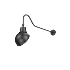 LED Gooseneck Light Fixture, 3250 Lumen Max, Wattage and CCT Selectable, 120-277V, Dome Shade, Black