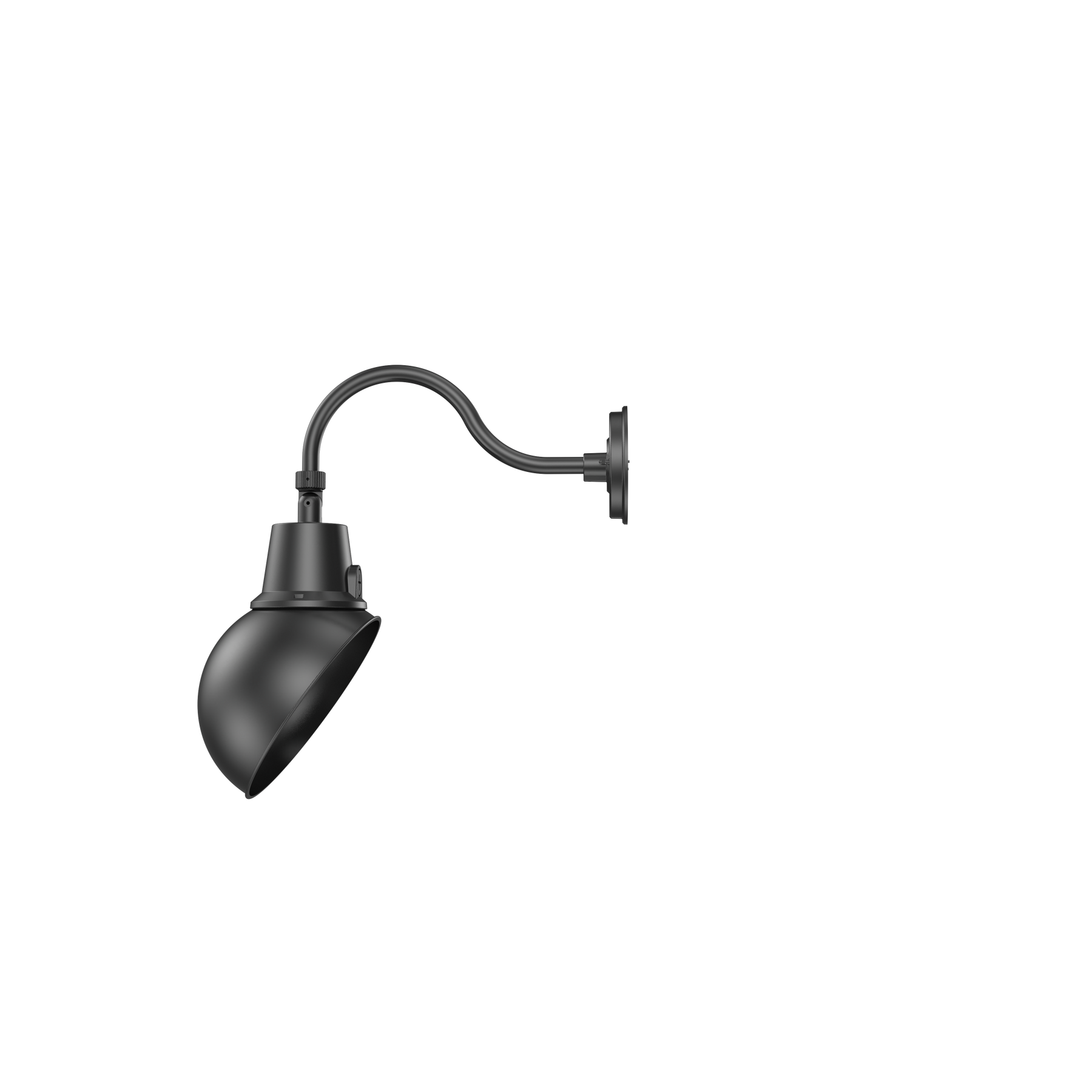 LED Gooseneck Light Fixture 3250 Lumen Max Wattage and CCT Selectable 120-277V Dome Shade Black - Gooseneck Lights