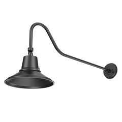 LED Gooseneck Light Fixture, 3250 Lumen Max, Wattage and CCT Selectable, 120-277V, Warehouse Shade, Black