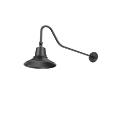 LED Gooseneck Light Fixture, 3250 Lumen Max, Wattage and CCT Selectable, 120-277V, Warehouse Shade, Black