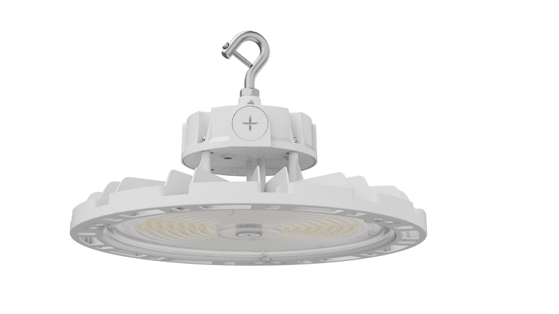Aries G4 LED UFO High Bay, 38,400 Lumen Max, Wattage and CCT Selectable, White Finish, Comparable to 750-1000 Watt HID Fixture, 120-277V