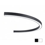 8 FT Half Circle LED Direct/Indirect Linear Light, 2" Wide, 16,800 Lumen Max, Wattage and CCT Selectable, 120-277V, White or Black Finish