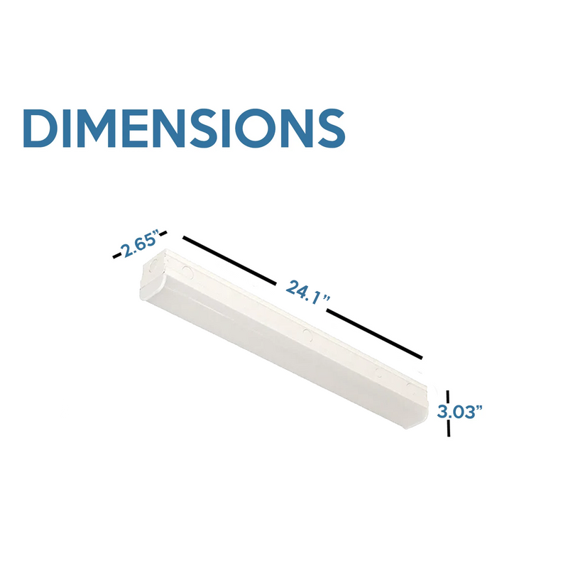 2FT LED Narrow Strip Light, 2580 Lumen Max, Wattage and CCT Selectable, 120-277V