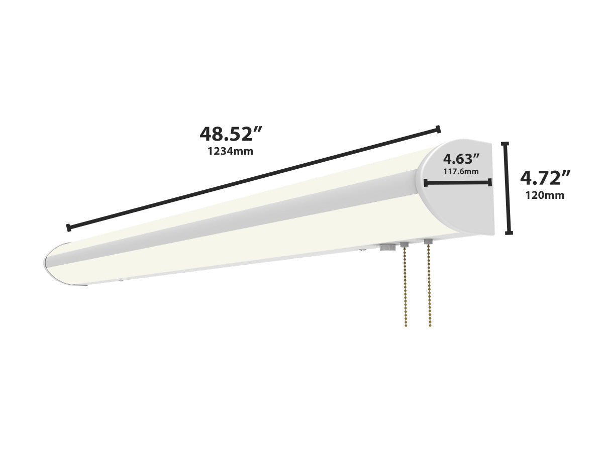 4FT LED Direct/Indirect Overhead Bed Light with Pull Chain, 7,500 Lumens, CCT Selectable, 120-277V