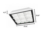 2 X 2 Foot LED Ready 9 Cell Parabolic Troffer, LED T8 Tube Ready (3 Lamps), Non-Shunted, Single/Double Ended, 120-277V
