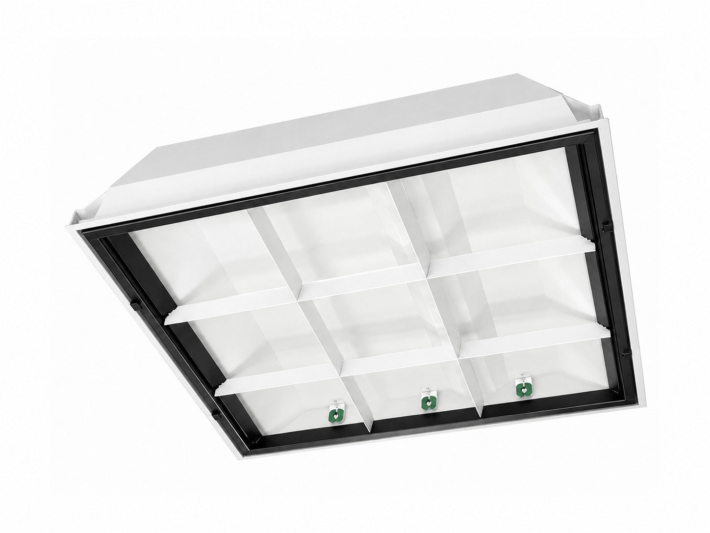 2 X 2 Foot LED Ready 9 Cell Parabolic Troffer, LED T8 Tube Ready (3 Lamps), Non-Shunted, Single/Double Ended, 120-277V