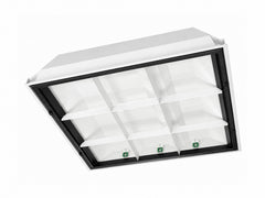 2 X 2 Foot LED Ready 9 Cell Parabolic Troffer, LED T8 Tube Ready (3 Lamps), Non-Shunted, Single/Double Ended, 120-277V