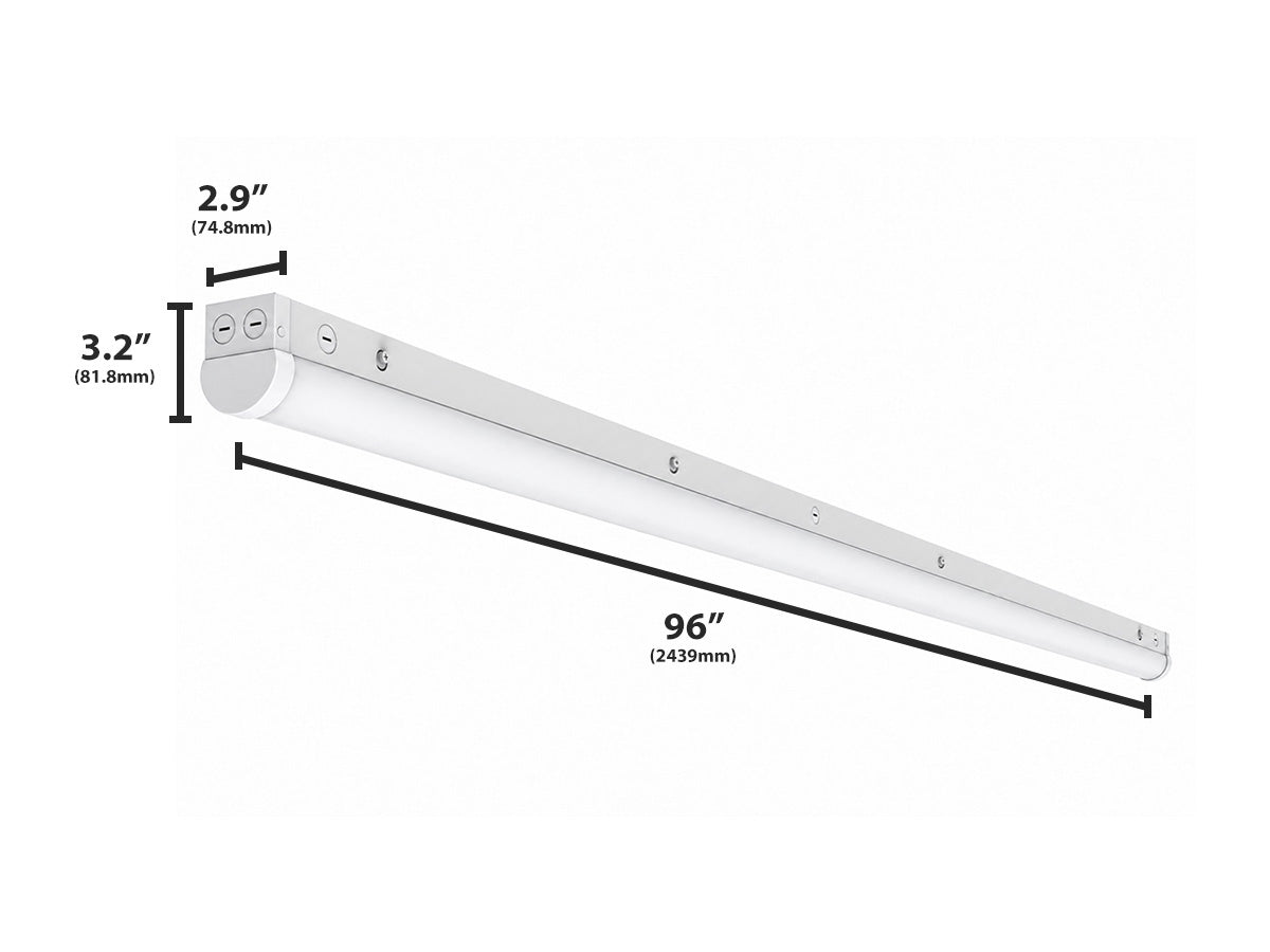 Blade 8FT LED Strip Light Fixture, 11,200 Lumen Max, Wattage and CCT Selectable, 120-277V, TAA Compliant