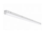 A long, slim white linear LED light fixture shown at an angle against a solid white background.