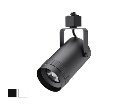 LED Track Light, 1800 Lumen Max, Wattage and CCT Selectable, Adjustable Beam Angle 15°-55°, 120V, Black or White Housing