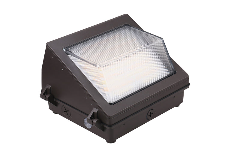 LED Traditional Wall Pack, 5,800 Lumen Max, Wattage and CCT Selectable, Beam Angle Adjustable, Integrated Photocell, 120-277V