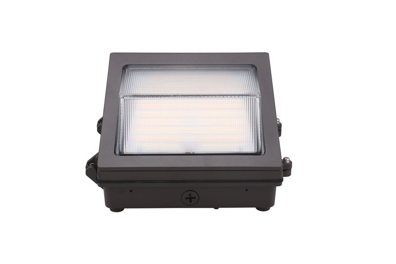 LED Traditional Wall Pack, 5,800 Lumen Max, Wattage and CCT Selectable, Beam Angle Adjustable, Integrated Photocell, 120-277V