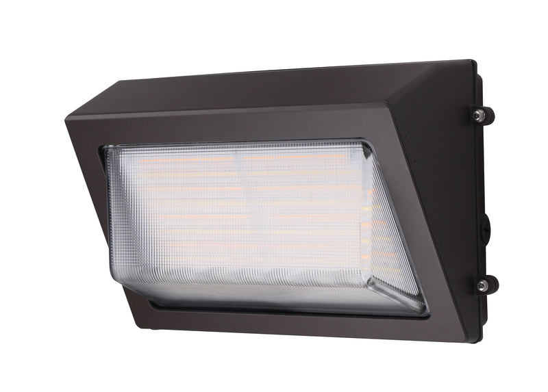 LED Traditional Wall Pack, 11,600 Lumen Max, Wattage and CCT Selectable, Beam Angle Adjustable, Integrated Photocell, 120-277V