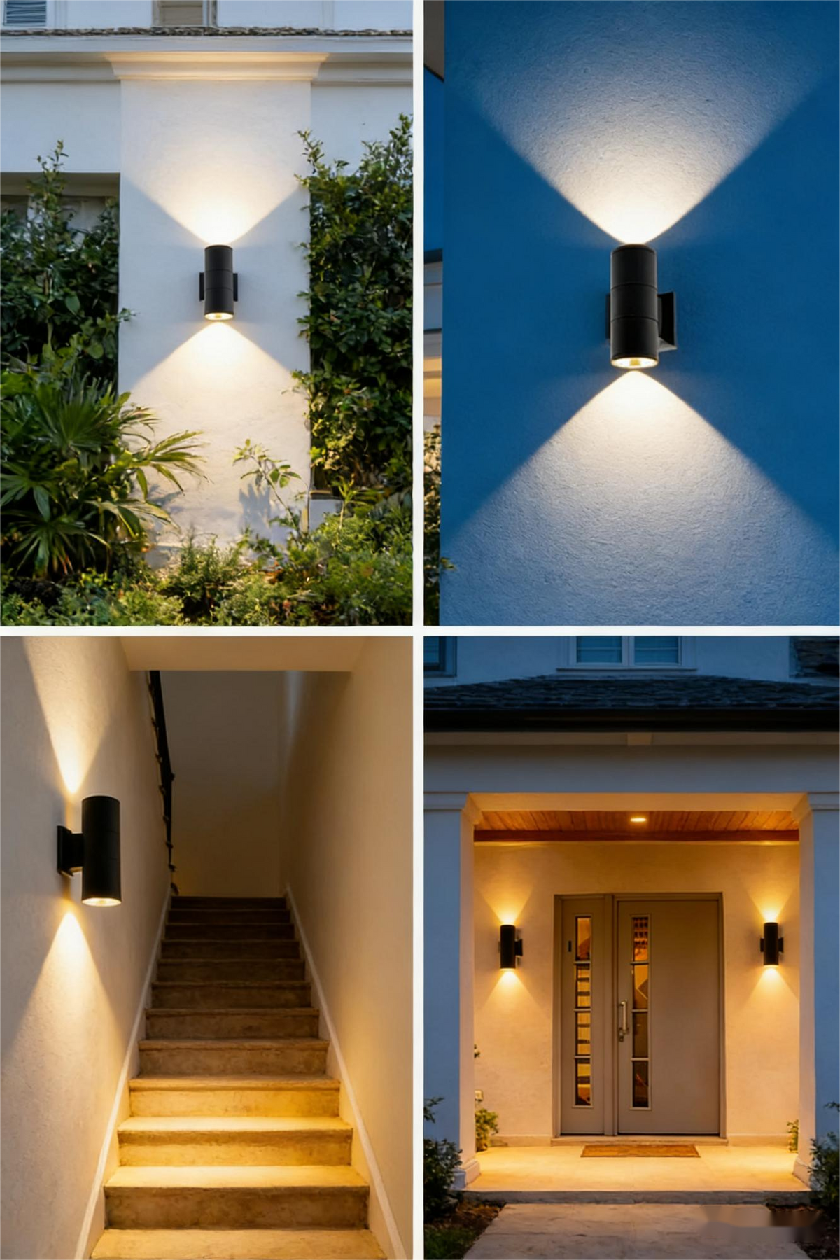 4" LED Architectural Indoor/Outdoor Wall Mount Cylinder Light, 3150 Lumen Max, Direct/Indirect, Wattage and CCT Selectable, Integrated Photocell, 120-277V, Black Finish