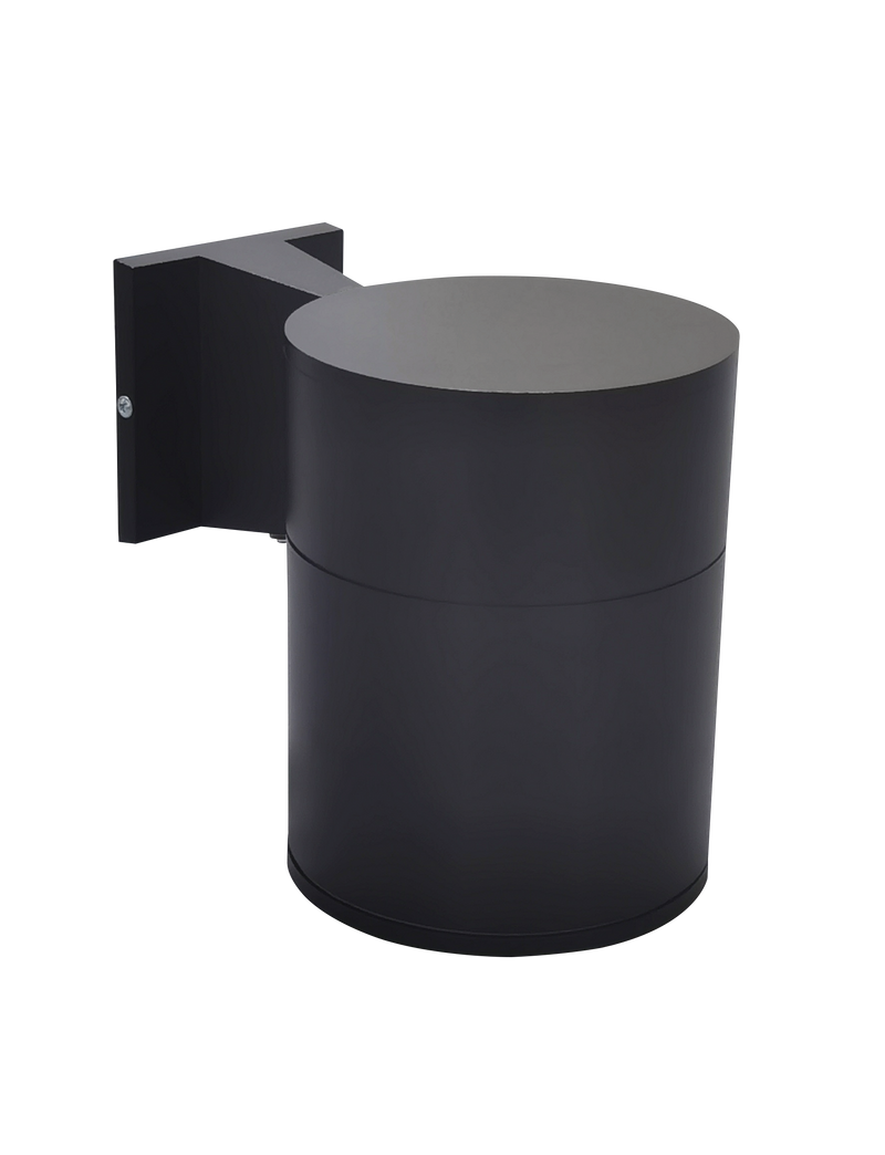 6" LED Architectural Wall Mount Cylinder Light, 2625 Lumen Max, Direct Down, Wattage and CCT Selectable, 120-277V, Black Finish