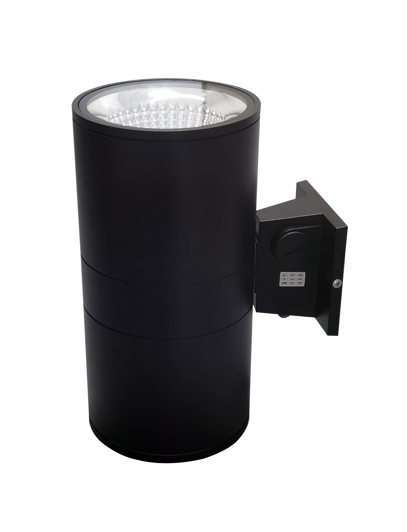 6" LED Architectural Wall Mount Cylinder Light, 5250 Lumen Max, Direct/Indirect, Wattage and CCT Selectable, 120-277V, Black Finish