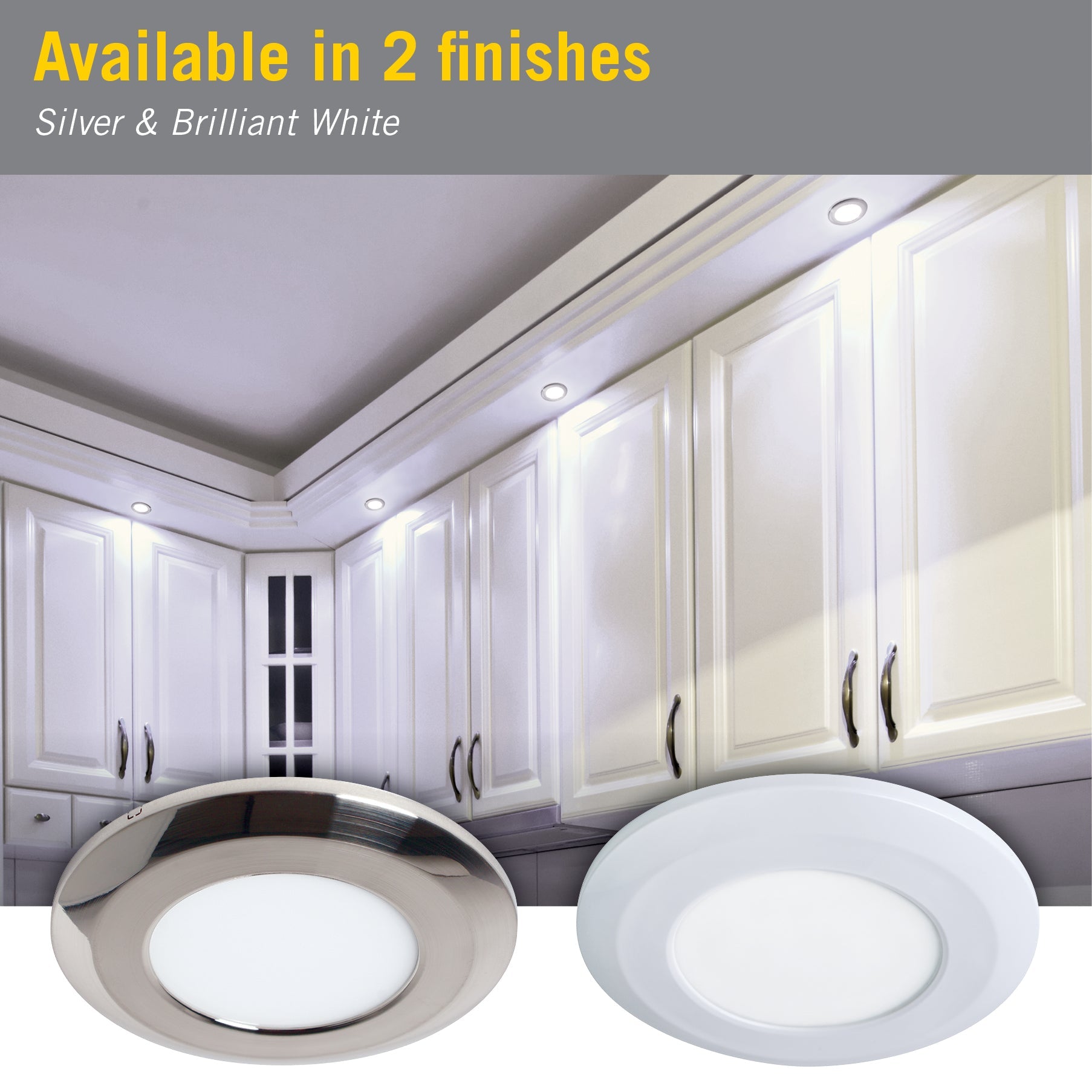 Wafer Thin Under Cabinet LED Puck Light, 3W, 12V, 250 Lumens, 3000K ...