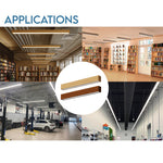 4 FT LED Direct/Indirect Suspended Linear Fixture, 5500 Lumen Max, Wattage and CCT Selectable, 120-277V, Natural or Teak Wood Finish