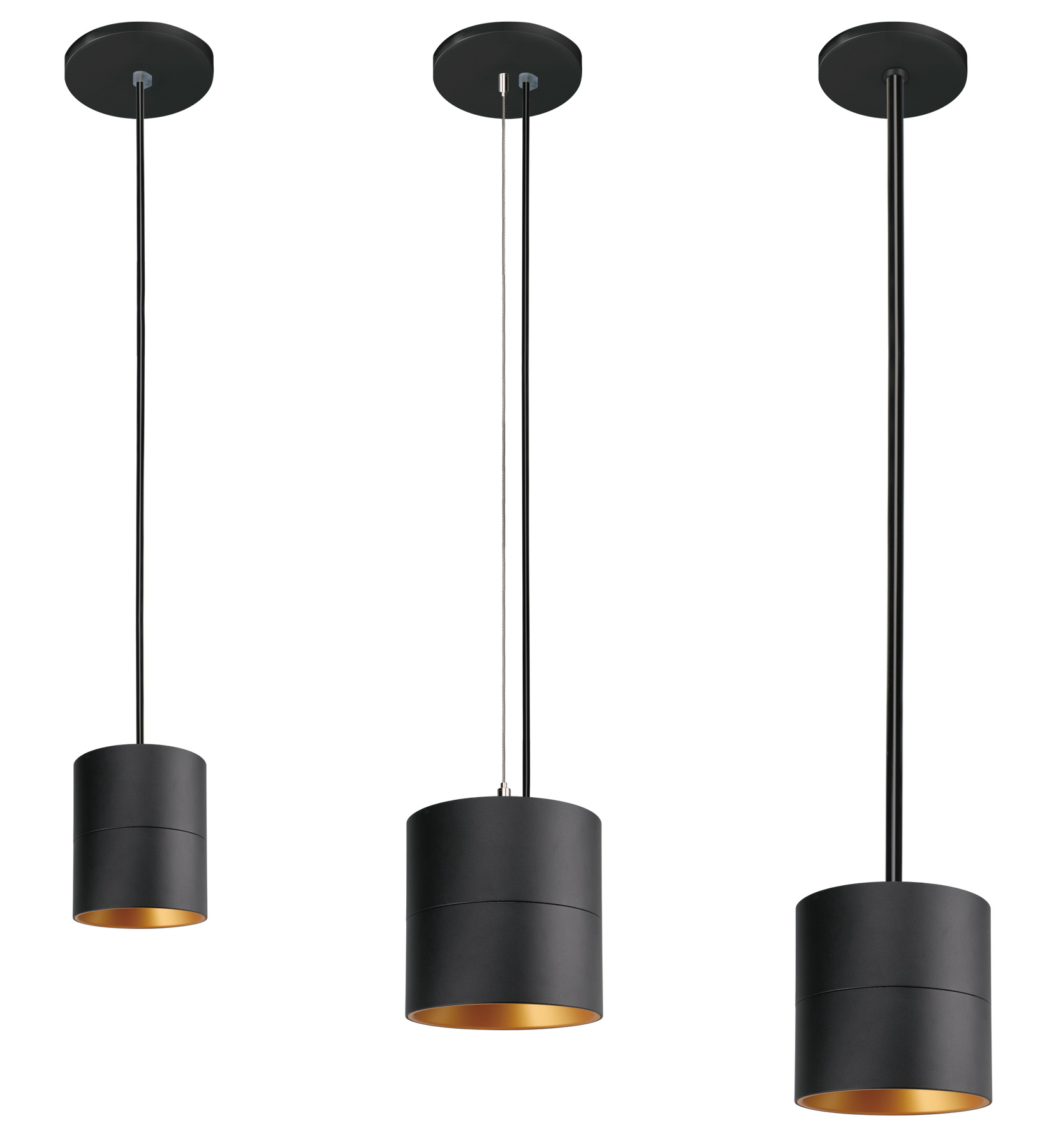 4" LED Cylinder Light Fixture, 2500 Lumens, Wattage Selectable, 2700K, 3000K, 3500K, or 4000K, 120-277V, Black Finish, Trim Options