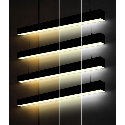 2x2 Square Pattern LED Linear Direct/Indirect Pendant Fixture, 12,600 Lumens, 120 Watt, 120-277V, 4CCT Selectable, White or Black Finish