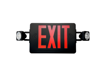 Reduced Profile All LED Exit & Emergency Thermoplastic Combo, Red or Green, White or Black Housing