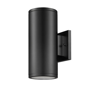 Millennium Lighting, 10" Cylinder Outdoor Wall Sconce, Vegas Collection, Aluminum or Powder Coated Black Finish