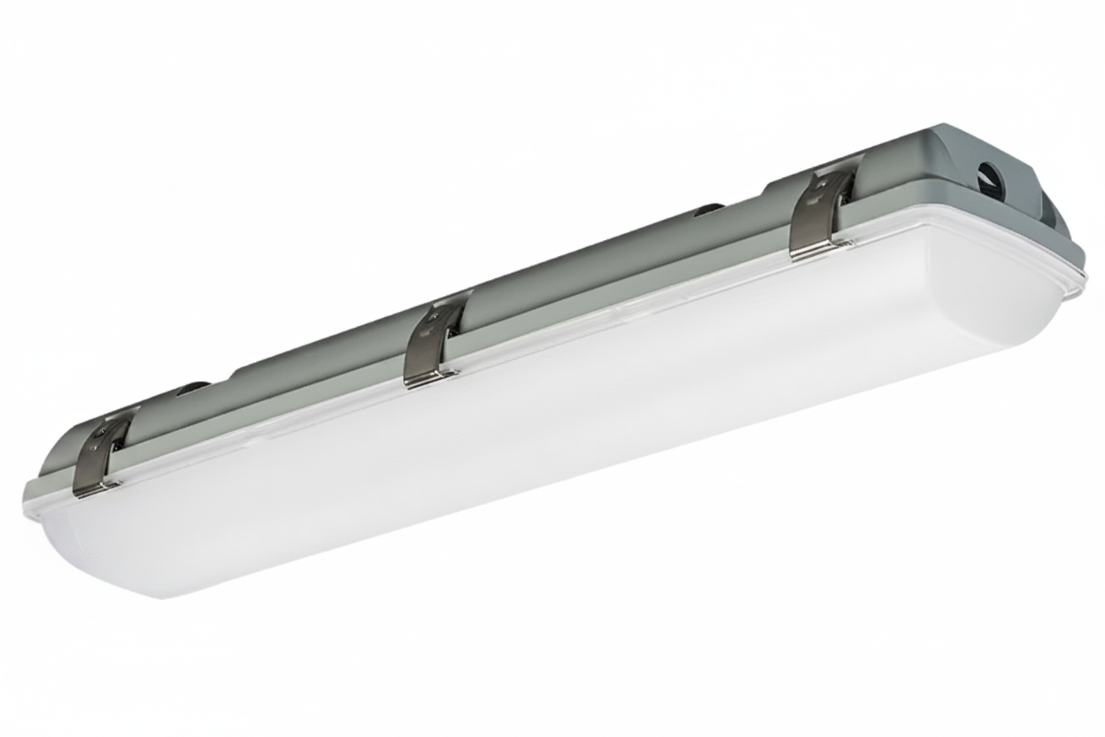 2FT LED Vapor Proof Fixture, 3500 Lumen Max, Wattage and CCT Selectable, 120-347V