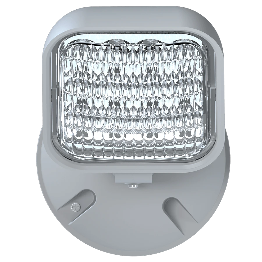 Outdoor LED Remote Head Emergency Light, White Finish