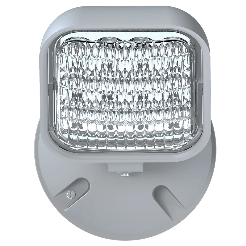 Outdoor LED Remote Head Emergency Light, White Finish