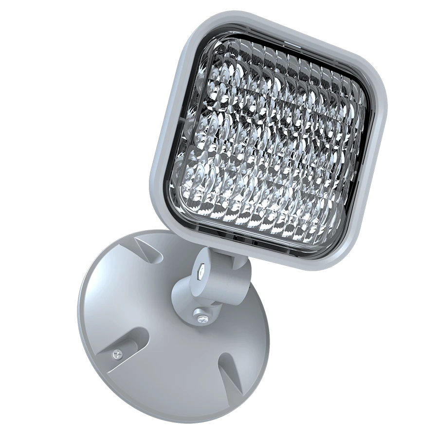 Outdoor LED Remote Head Emergency Light, White Finish
