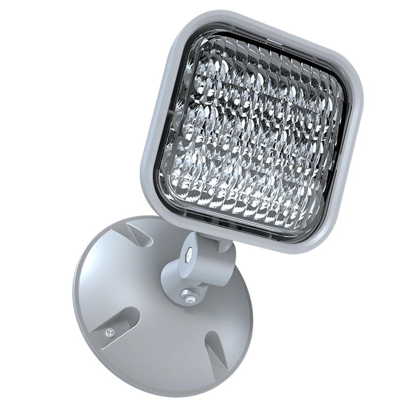 Outdoor LED Remote Head Emergency Light, White Finish