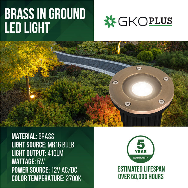 LED In-Ground Well Light, 5W, 410 Lumens, 2700K, 12V