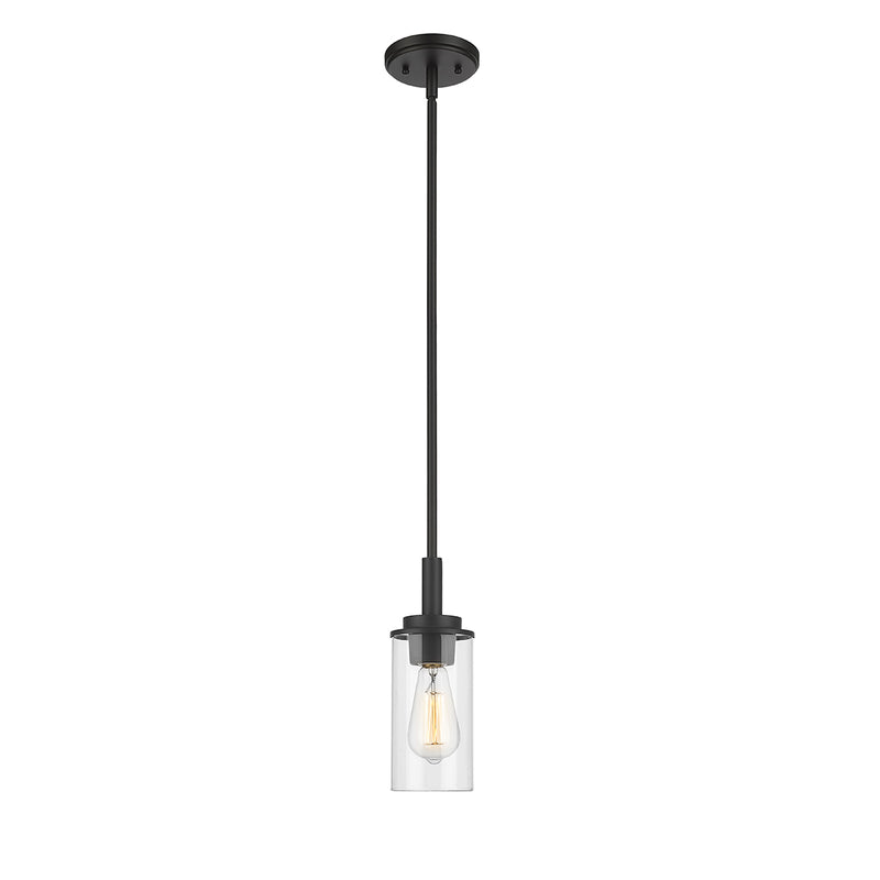Mini-Pendant Light, Matte Black Finish, Janna Collection