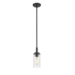 Mini-Pendant Light, Matte Black Finish, Janna Collection