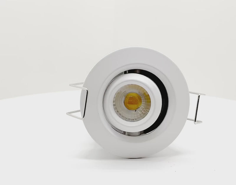 1" LV Round Gimbal Downlight: Mini-Line, 6W, 3000K, 12V, White, Black or Bronze Finish